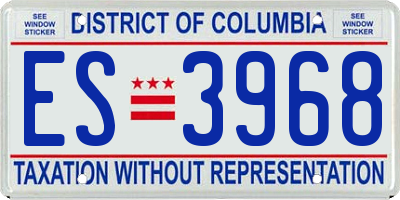 DC license plate ES3968