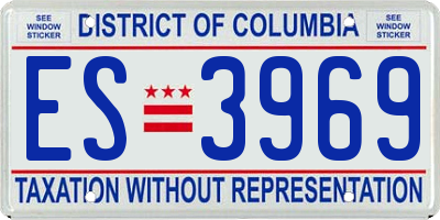 DC license plate ES3969