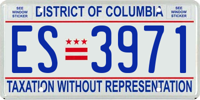 DC license plate ES3971
