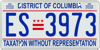 DC license plate ES3973