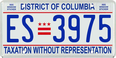 DC license plate ES3975