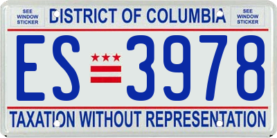 DC license plate ES3978