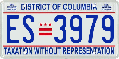 DC license plate ES3979