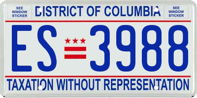 DC license plate ES3988