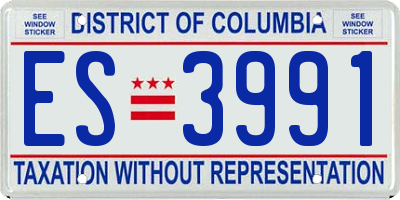 DC license plate ES3991