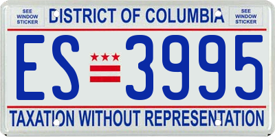 DC license plate ES3995