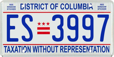 DC license plate ES3997