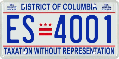 DC license plate ES4001