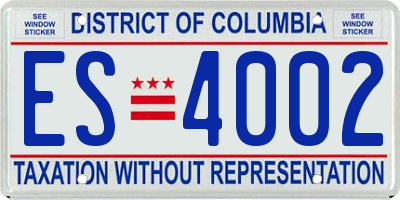 DC license plate ES4002