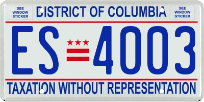 DC license plate ES4003