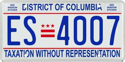 DC license plate ES4007