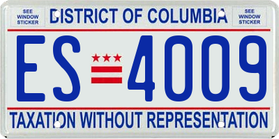 DC license plate ES4009
