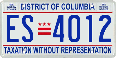 DC license plate ES4012