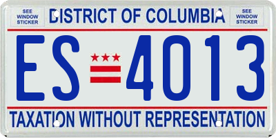 DC license plate ES4013