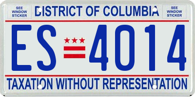 DC license plate ES4014