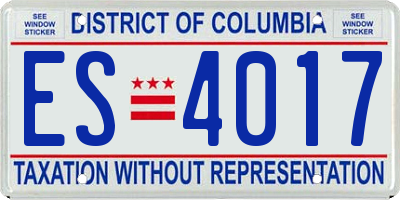 DC license plate ES4017