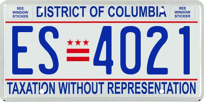 DC license plate ES4021