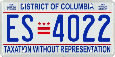 DC license plate ES4022