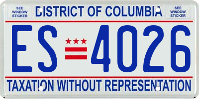 DC license plate ES4026