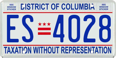DC license plate ES4028