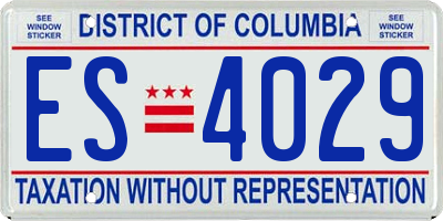 DC license plate ES4029