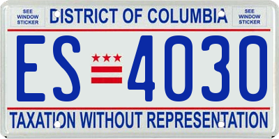 DC license plate ES4030