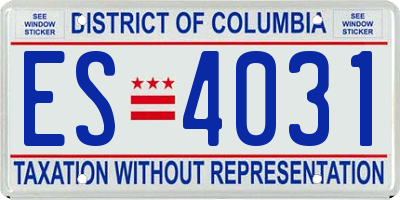 DC license plate ES4031