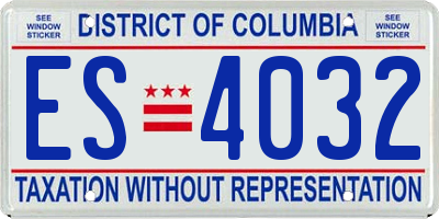 DC license plate ES4032