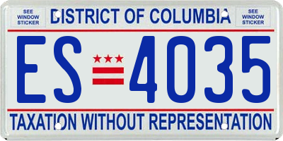 DC license plate ES4035