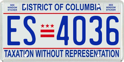 DC license plate ES4036
