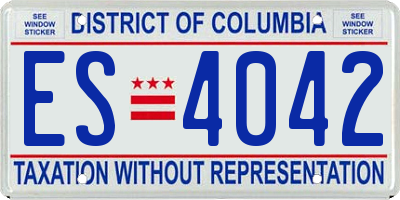DC license plate ES4042
