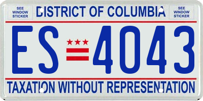 DC license plate ES4043