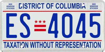 DC license plate ES4045