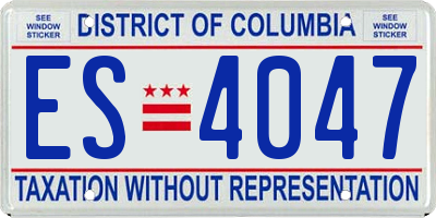 DC license plate ES4047