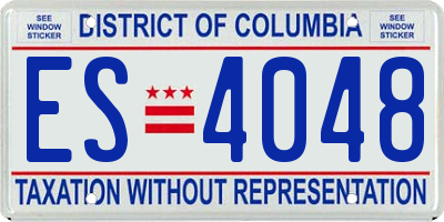 DC license plate ES4048