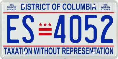 DC license plate ES4052