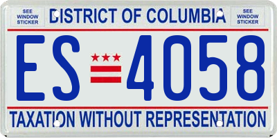 DC license plate ES4058