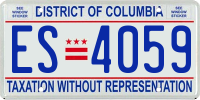 DC license plate ES4059