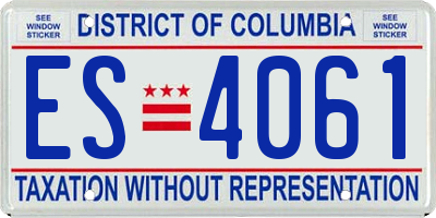 DC license plate ES4061