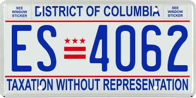 DC license plate ES4062