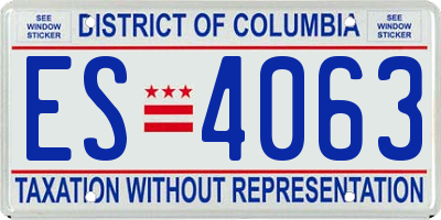 DC license plate ES4063