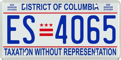 DC license plate ES4065