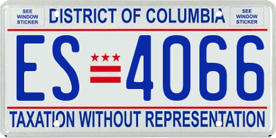 DC license plate ES4066