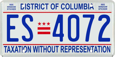 DC license plate ES4072