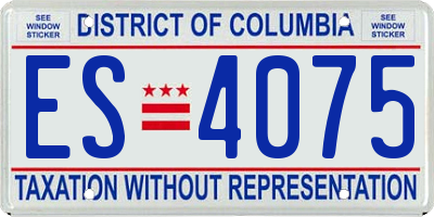 DC license plate ES4075