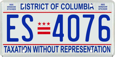 DC license plate ES4076