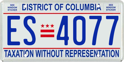 DC license plate ES4077