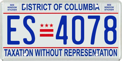 DC license plate ES4078