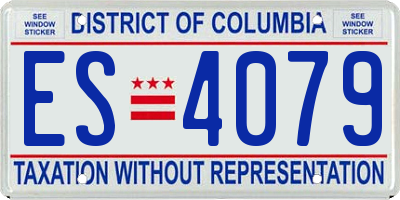 DC license plate ES4079