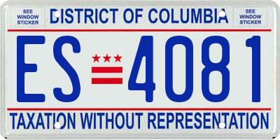 DC license plate ES4081